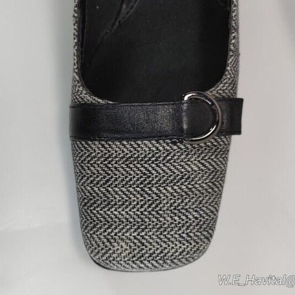 Easy Spirit® Women's Herringbone and Black Leather Block Heels Size US 6 - Picture 11 of 16